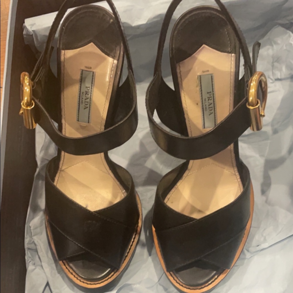 Prada Black Platform Sandal